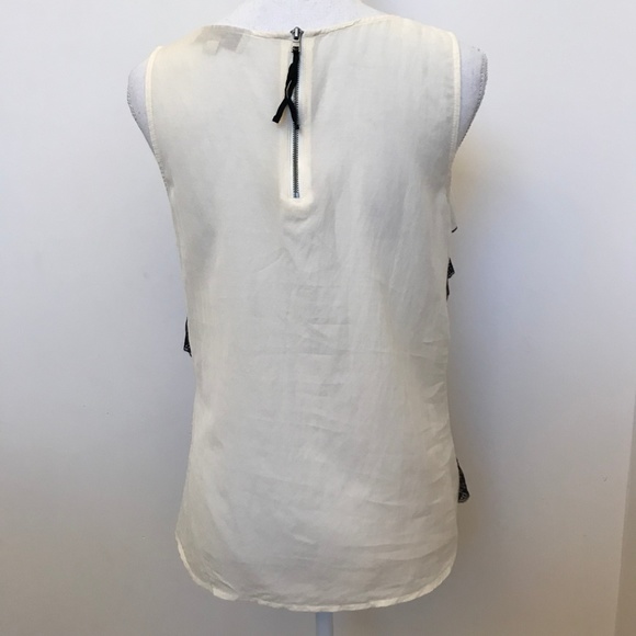 LOFT Cream Tiered Lace Tank Top Size Small - Picture 5 of 5